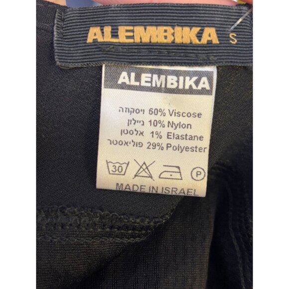 Alembika Womens Black Dress With Sheer Layered Skirt & Patterned Top S - Picture 6 of 6